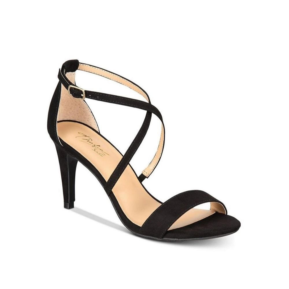 **2 For $18** Thalia Sodi Darria Black Suede Strappy Heels